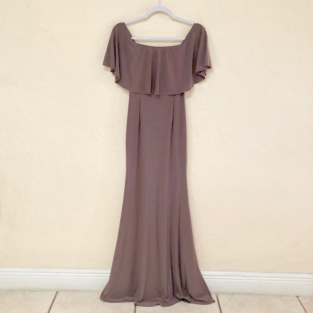New Taupe Off Shoulder maxi dress